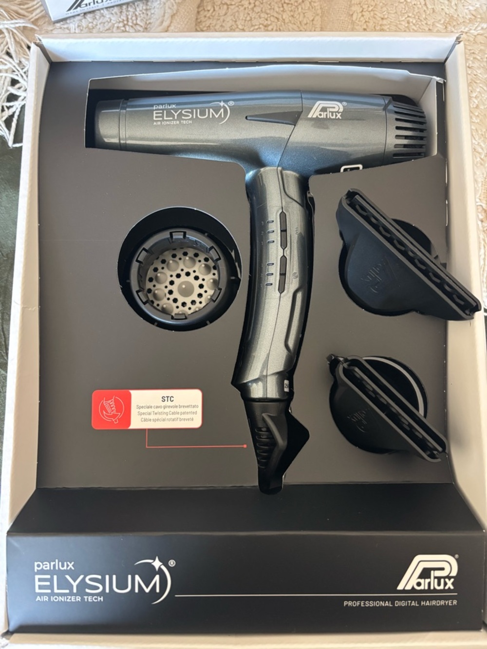 NIB- Parlux ELYSIUM Professional Hairdryer in Metallic Gray